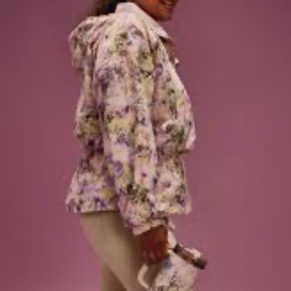 Calia Multicolor Springtime Hooded Windbreaker Water Repellent Jacket Small NEW - Picture 3 of 12